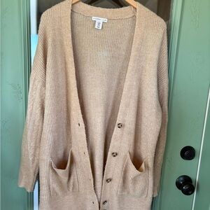 Sincerely Jules Beige Button-Front Knit Cardigan